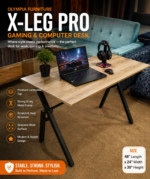 Modern Z-Leg Gaming & Computer Desk – Premium Laminated Wooden Top | Olympia Furniture - Image 2